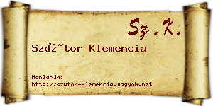 Szútor Klemencia névjegykártya